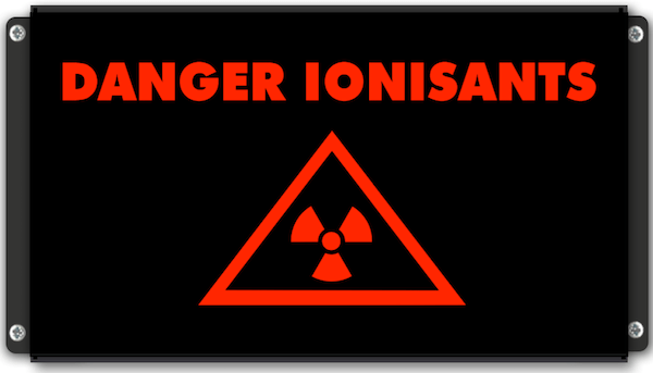 Panneau lumineux DANGER IONISANTS avec pictogramme radiation