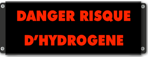 Afficheur lumineux DANGER RISQUE D'HYDROGÈNE