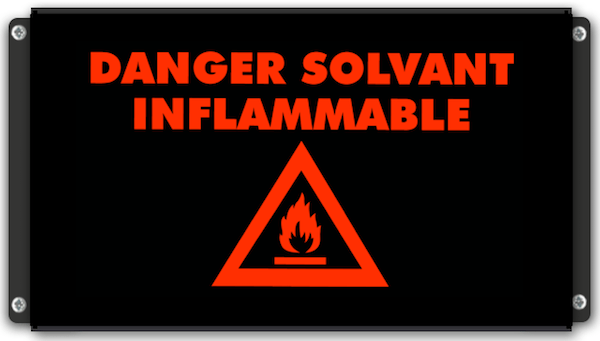 Panneau lumineux DANGER SOLVANT INFLAMMABLE pictogramme flamme
