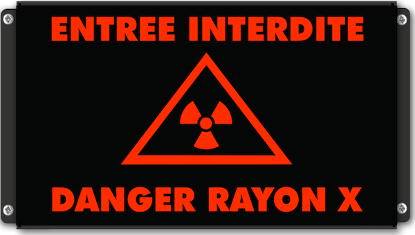 Afficheur lumineux DANGER RAYONS X avec pictogramme