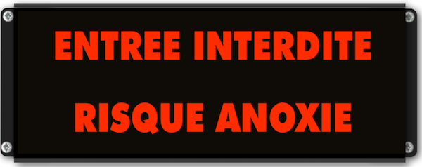 Afficheur lumineux ENTRÉE INTERDITE RISQUE ANOXIE