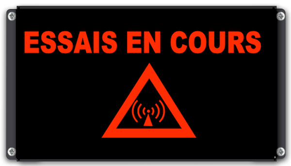 Pictogramme essais en cours radiofréquence
