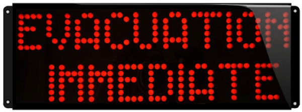 Panneau lumineux étanche ÉVACUATION IMMÉDIATE IP65